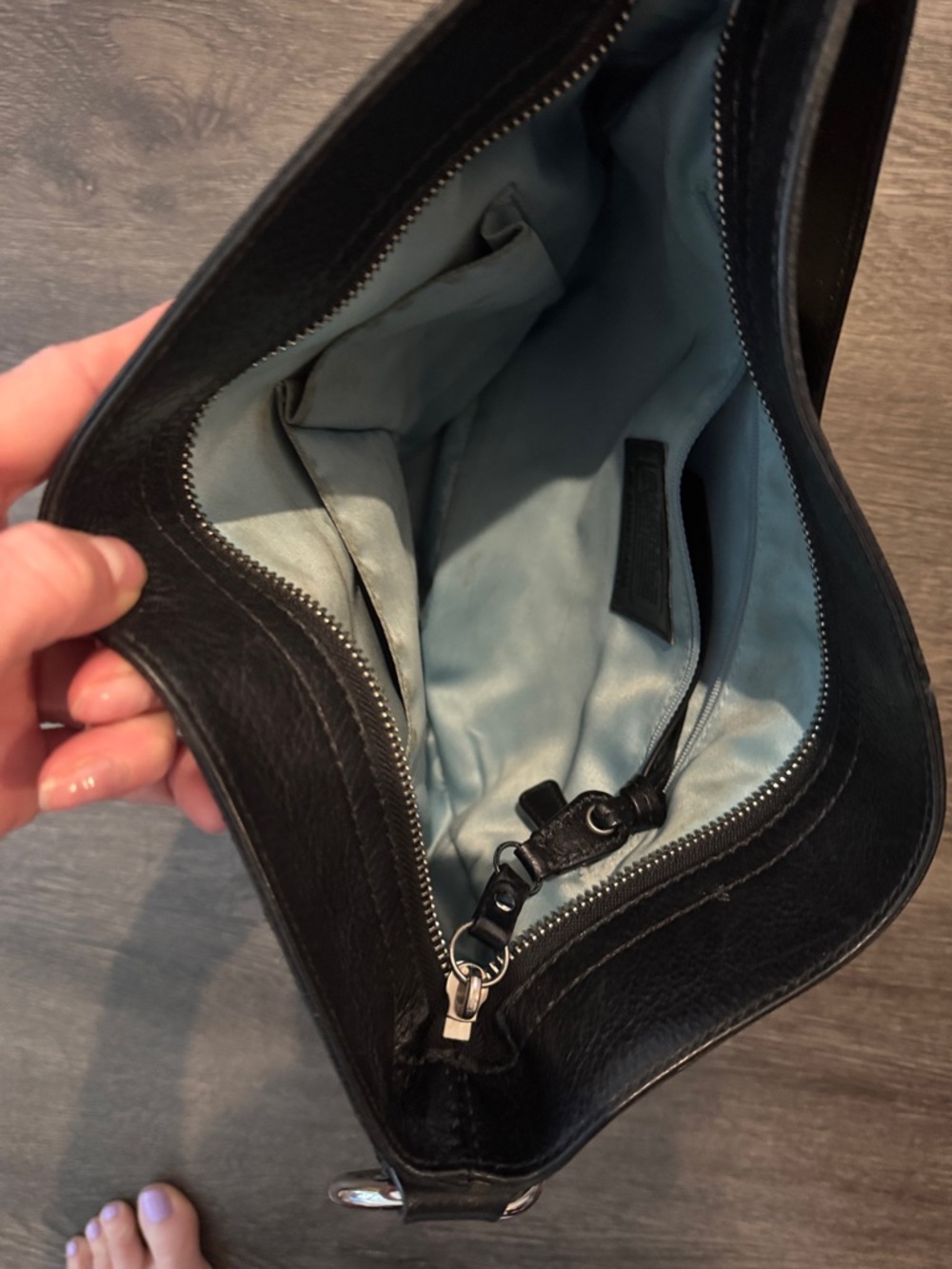 Coach Black and Taupe Signature Canvas Shoulder Hobo - Picture 3 of 4